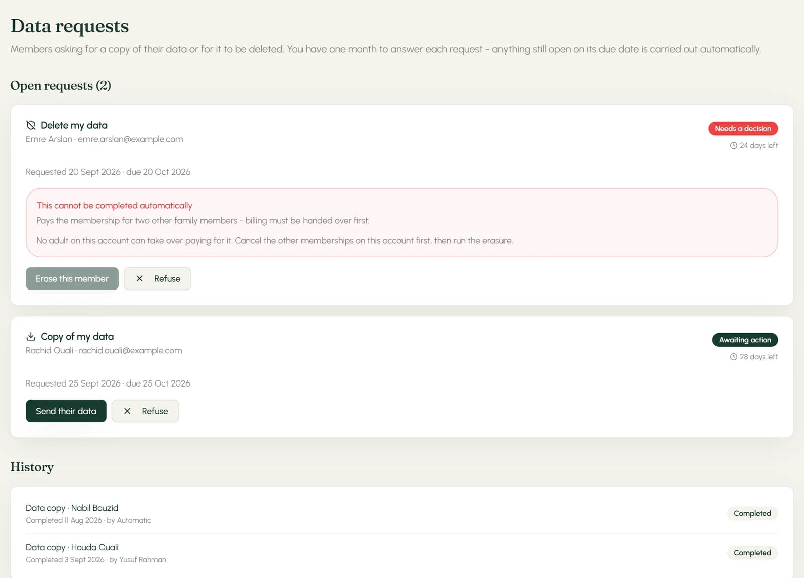 Data Requests With Deadlines