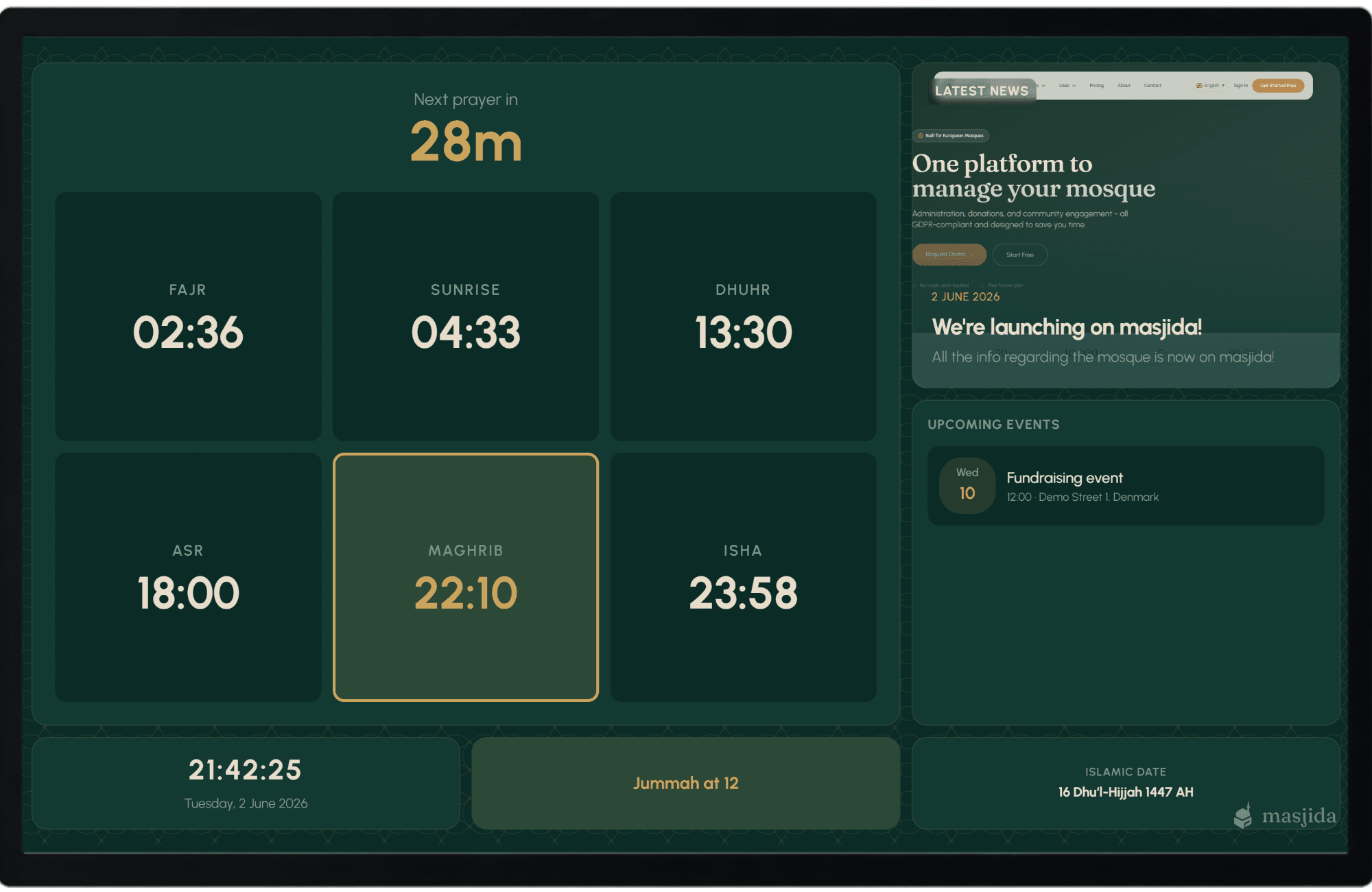Infoscreen dashboard