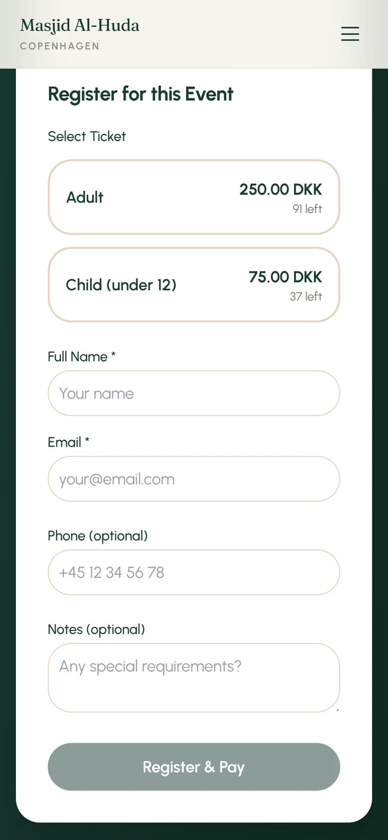 Registration and Tickets